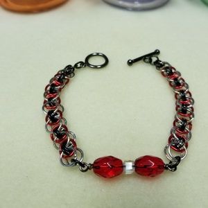 Bow Bracelet, Black Toggle Clasp!